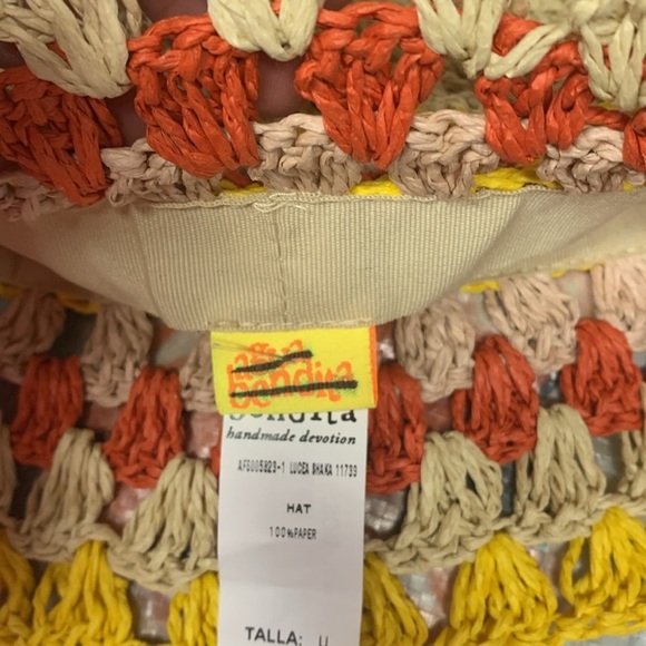 Agua bendita hat straw paper new without tags one size